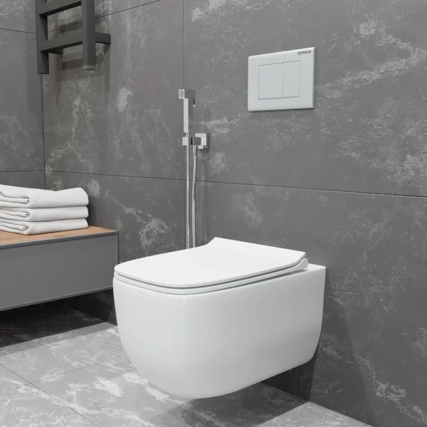 Унитаз подвесной Charus Pinto EWC700-126W безободковый, с сиденьем микролифт, белый