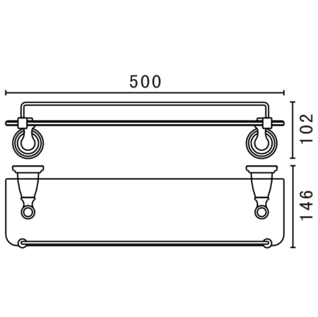 Полка Art&Max Bianchi AM-3682AW хром