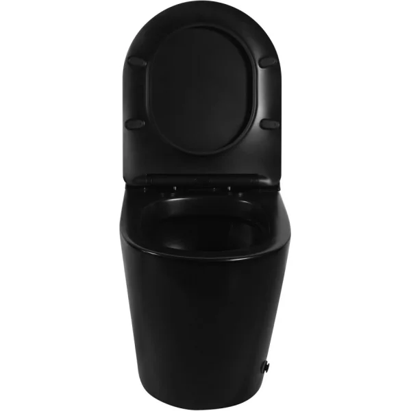 Унитаз напольный Abber Bequem AC1115PMB импульсный, с сиденьем микролифт, черный матовый