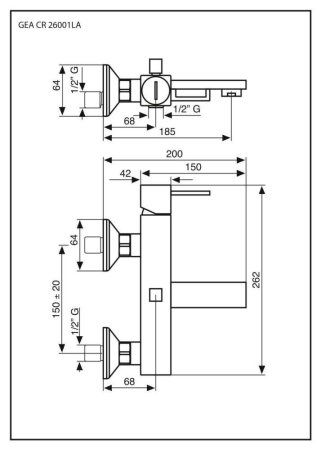 Смеситель Emmevi Gea 26001LACR для ванны, хром
