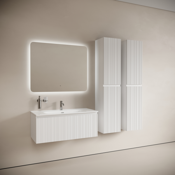 Тумба подвесная SANCOS Code 990х453х400, c одним  ящиком оснащенным доводчиками, цвет белый ,  CD100W