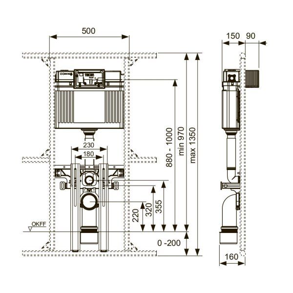 Смывной бачок скрытого монтажа Tece Uni 2.0 9041306