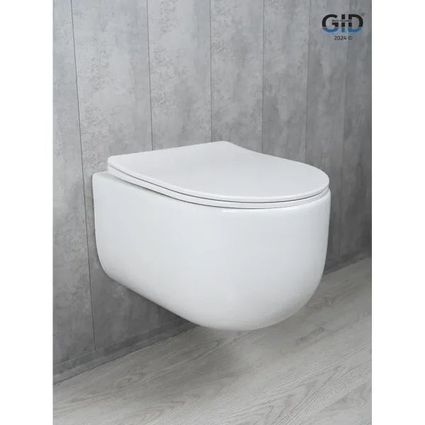 Унитаз подвесной GID Tr2133TF безободковый, торнадо, с сиденьем микролифт, белый