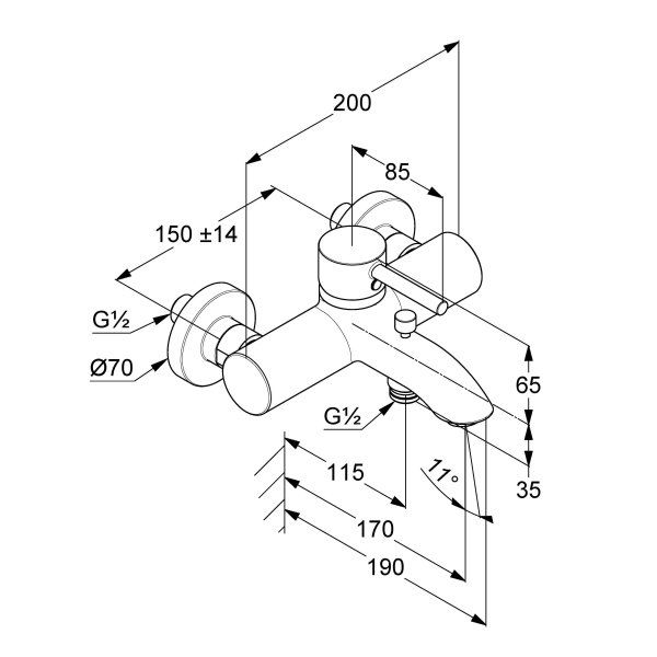 Смеситель для ванны Kludi BOZZ 386915376 белый матовый