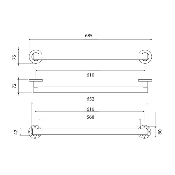 Поручень Timo Saona золото шлифованное (13265/20)