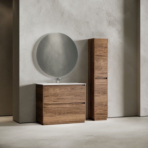 Тумба под раковину SANCOS Libra Floor напольная, 990х450х840, c двумя ящиками оснащенными доводчиками, дуб чарльстон,  LB100FECH