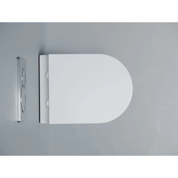 Унитаз подвесной Ceramicanova Alba CN11005T безободковый, торнадо, с сиденьем микролифт, белый