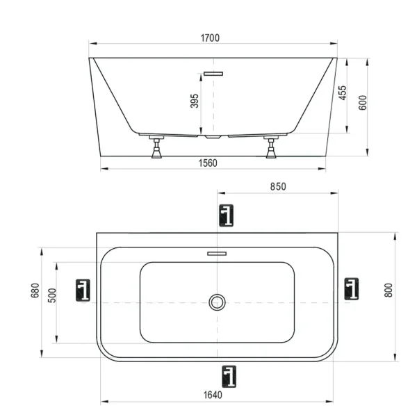 Акриловая ванна Ravak Freedom D XC00D00041 170x80 см, белый