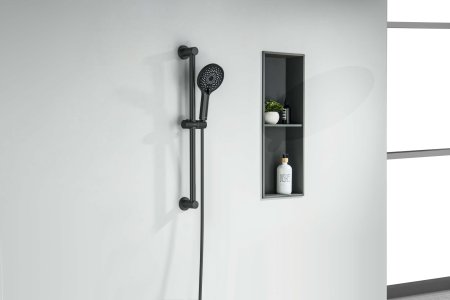 AQ2022MB ЛУГАНО душевой гарнитур, матовый черный