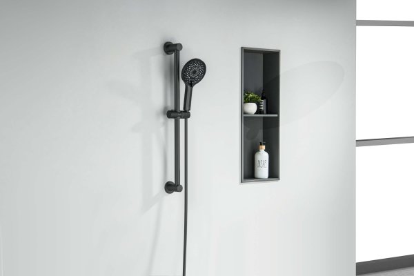 AQ2022MB ЛУГАНО душевой гарнитур, матовый черный