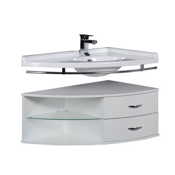 Тумба под раковину Aquanet Корнер 00158823 80 R открытая, белый