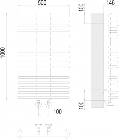 Полотенцесушитель водяной Terminus Сахара П15 500х1000 хром
