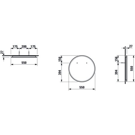 Зеркало Laufen Frame25 4.4743.1.900.144.1 55x55 круглое, с подсветкой
