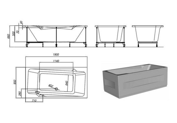 Акриловая ванна Kolpa San Norma 190х95