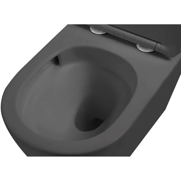 Унитаз подвесной Vincea Globo VT1-14STMA безободковый, торнадо, с сиденьем микролифт, антрацит матовый