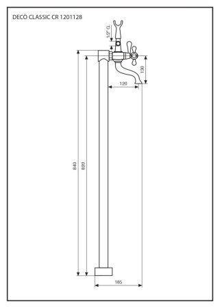 Смеситель Emmevi Deco Classic 1201128BR для ванны, бронза