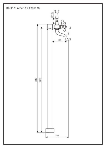 Смеситель Emmevi Deco Classic 1201128BR для ванны, бронза