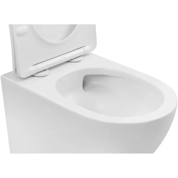 Унитаз подвесной Abber Bequem AC1100TMW безободковый, торнадо, с сиденьем микролифт, белый матовый