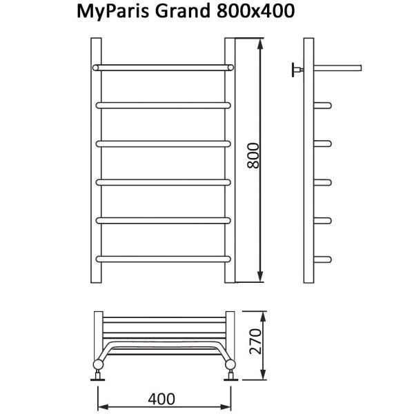 Полотенцесушитель MYFREA My Paris (Grand) 80/40