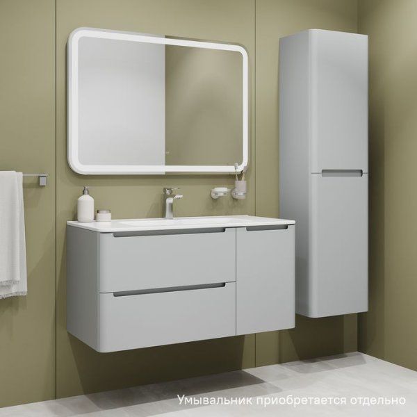 Тумба подвесная, 100 см, светло-серый, Edifice, IDDIS, EDBUI1FU0LBT0iUQ95OK подходит умыв. 0101000i28