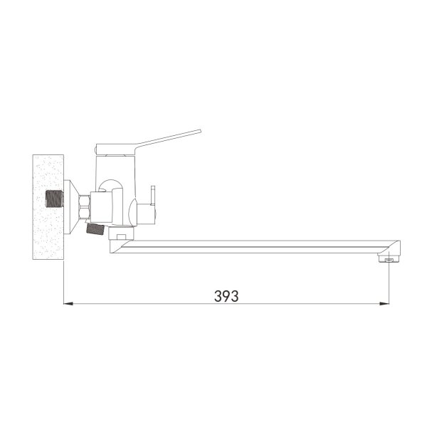 Смеситель для ванны Shevanik S6AK22RP2TLR оружейная сталь