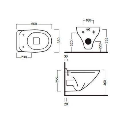 Чаша для унитаза подвесного Hatria Cannes 2012 Y0RH