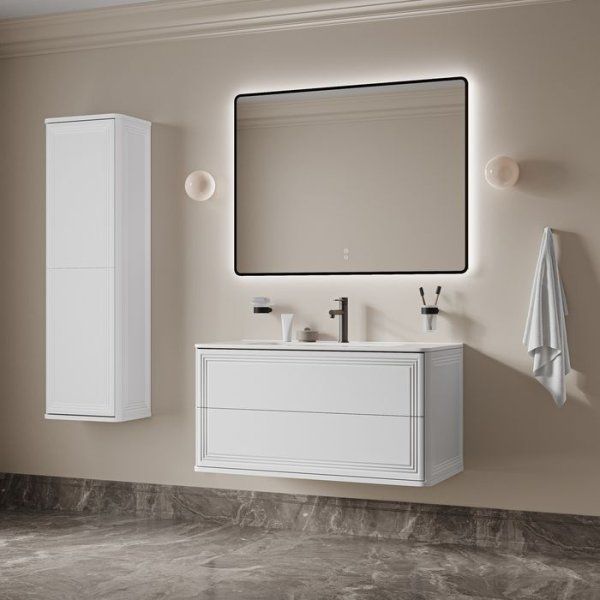 Тумба с умывальником, подвесная, 100 см, белый, Oxford Neo, IDDIS, (OXN10W0i95K)