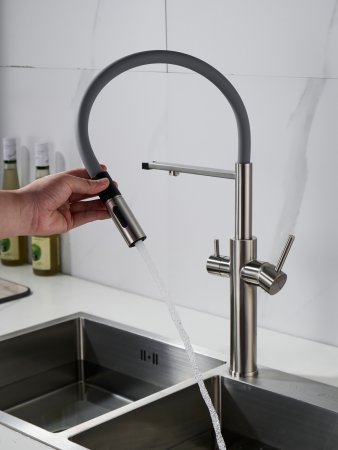 Смеситель для кухни Shevanik S478L, Сатин