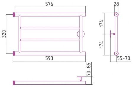 Полотенцесушитель водяной Стилье Минор 0600 32х60 хром