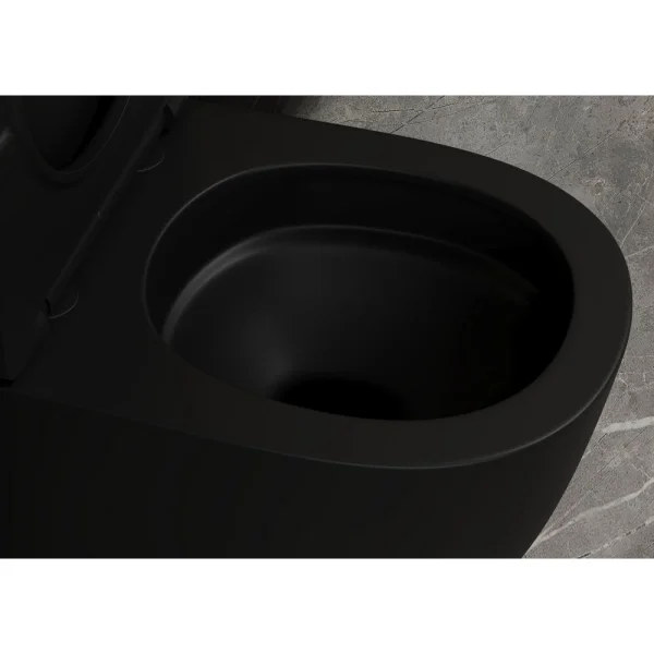 Унитаз приставной Abber Bequem AC1111TMB безободковый, торнадо, с сиденьем микролифт, черный матовый