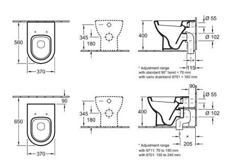 Унитаз приставной Villeroy & Boch Subway R1