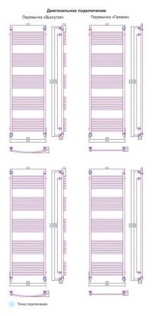 Полотенцесушитель водяной Сунержа Богема 1800x600 хром выгнутый