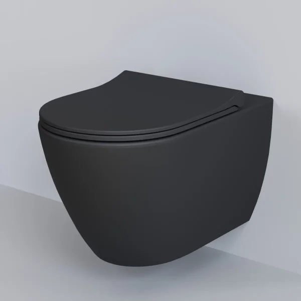 Унитаз подвесной Ambassador Queen 113T20201R безободковый, черный матовый