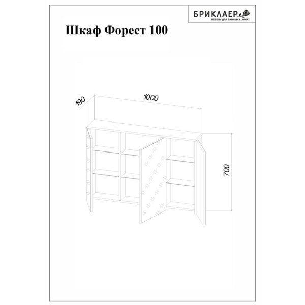 Комплект мебели для ванной Бриклаер Форест 100, дуб золотой/антрацит