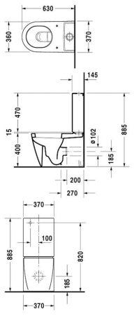 Чаша для унитаза-компакта Duravit Starck 2 2145090000