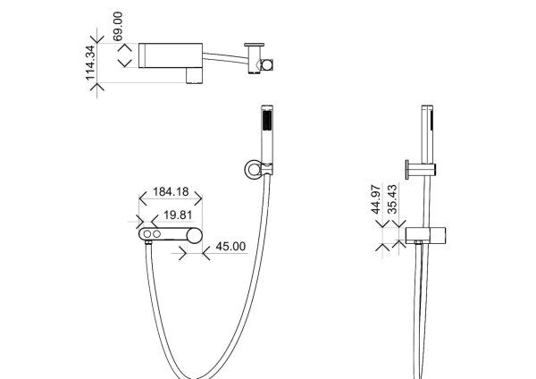 Смеситель Boheme Stick 123-WCR.2 для ванны, белый, хром touch