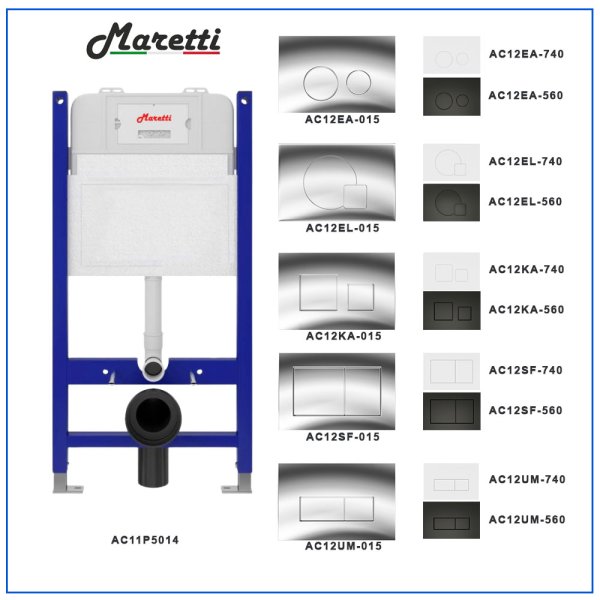 Инсталляция для подвесного унитаза Maretti AC11P5014, без клавиши
