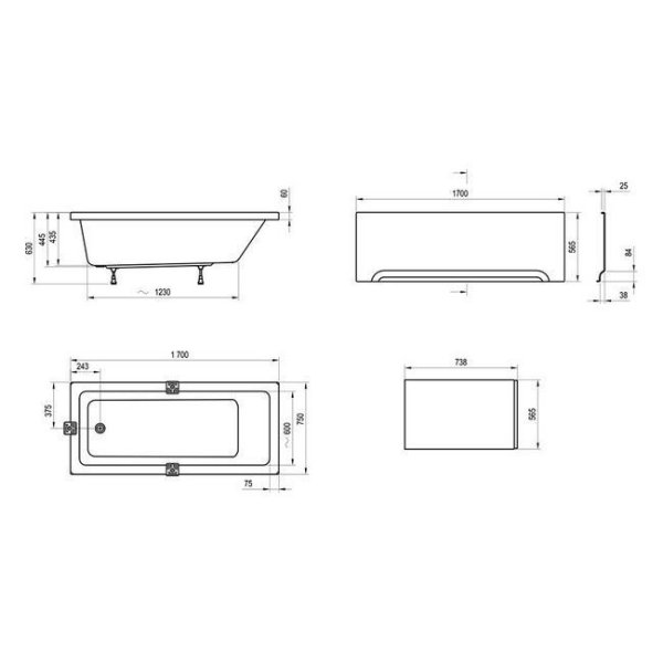 Ванна акриловая Ravak 10° CA71000000 170x75