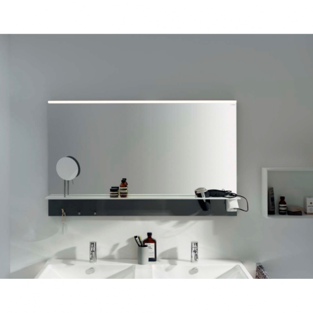 Зеркало Burgbad Eqio SEZQ120F2010 120х77 с полкой , светодиодной подсветкой, серый