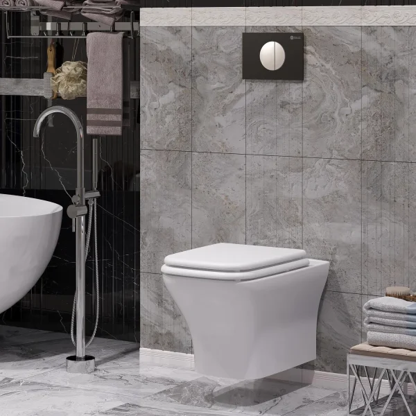 Кнопка смыва Point Венера PN44073BC для инсталляции, черный/хром