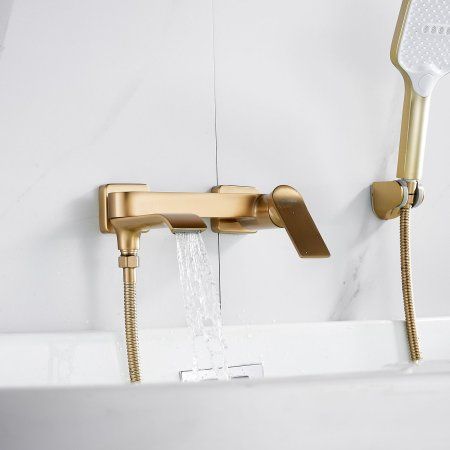 Смеситель для ванны однорычажный  Shevanik S4102G, Золотой сатин