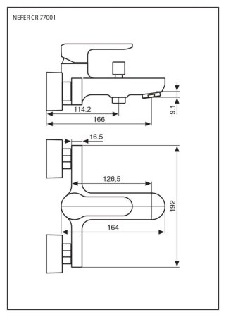 Смеситель Emmevi Nefer 77001CR для ванны, хром
