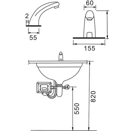Сенсорный смеситель для раковины Frap F512-1, хром