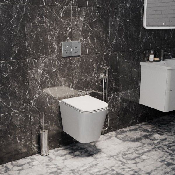 Унитаз подвесной Teymi Helmi S безободковый, сиденье микролифт T40302