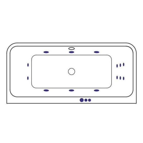 Акриловая ванна Excellent Arana WAEX.ARA18.SMART.GL 180x85  с гидромассажем, белый/золото