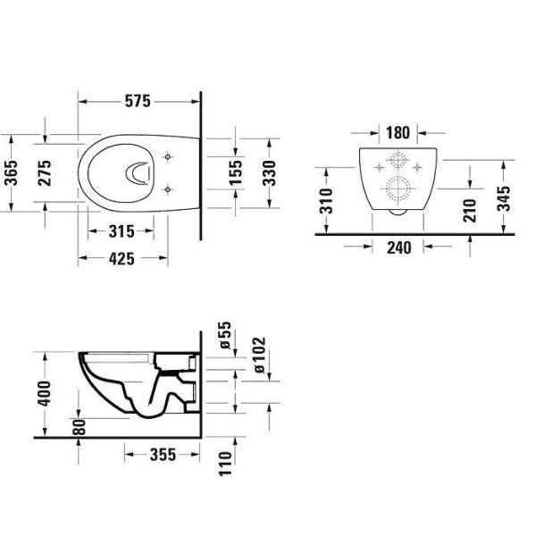 Унитаз подвесной Duravit Architec 45726900A1 микролифт