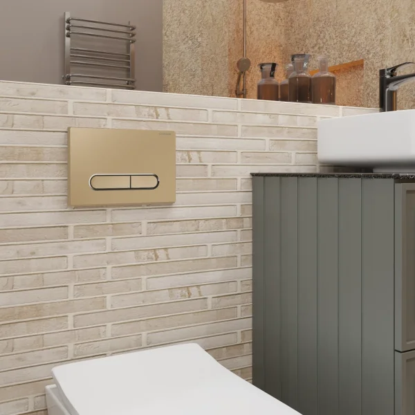 Кнопка смыва Charus Magnus FP.340.51.01 для инсталляции, песочный матовый/хром/песочный матовый