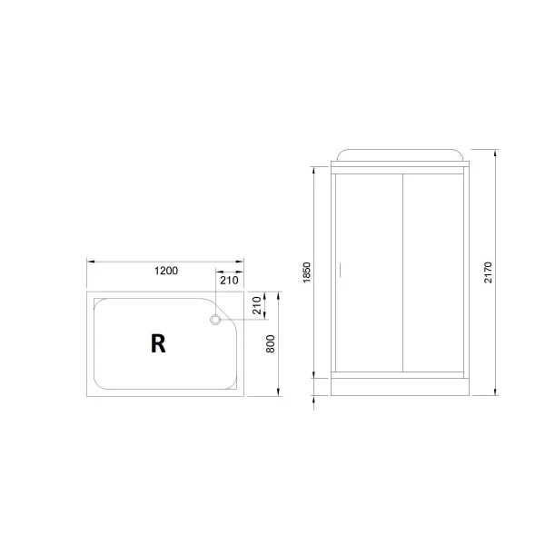 Душевая кабина 120x80x217 см Royal Bath RB8120HP2-M-R матовое
