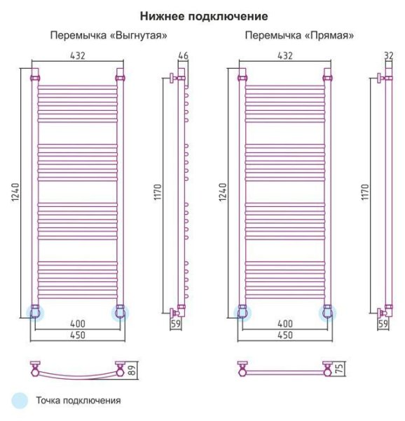 Полотенцесушитель водяной Сунержа Богема 1200x400 хром выгнутый