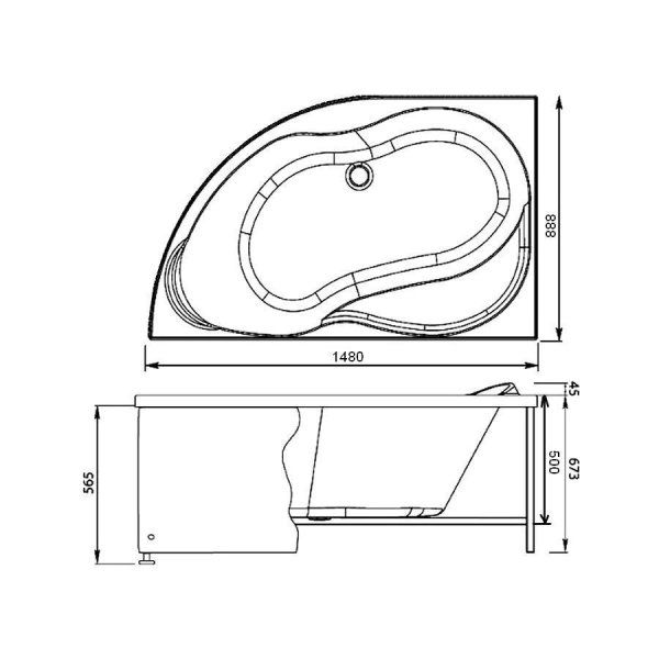Акриловая ванна Aquanet Graciosa 00203940 150х90 L